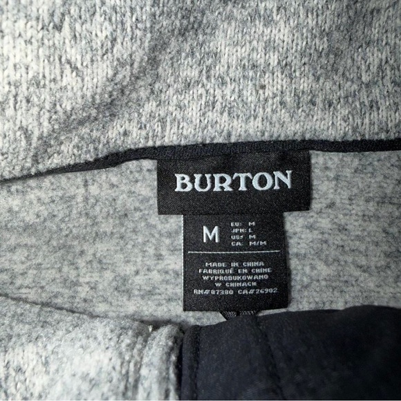 Burton Heather Gray and Black fleece full zip - Picture 3 of 6